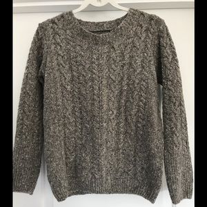 Wool Cashmere Crew Neck Knit Sweater - M
